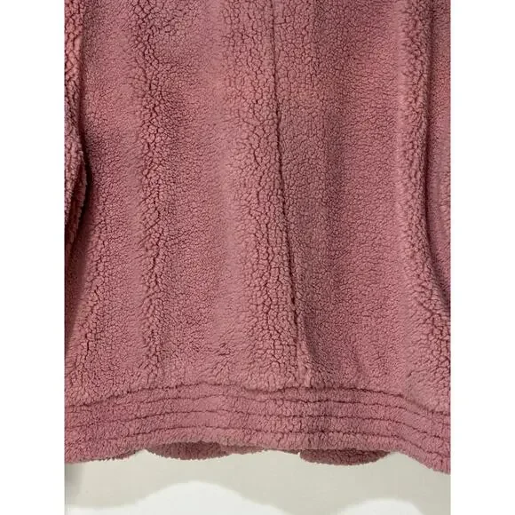 Free People Joplin Faux Fur Cozy Teddy Jacket Smoked Pink Size Large NWT Slouchy